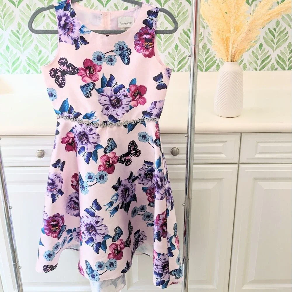 Emily Rose Girl's Special Occasion Dress Floral Sleeveless 16 Easter Spring